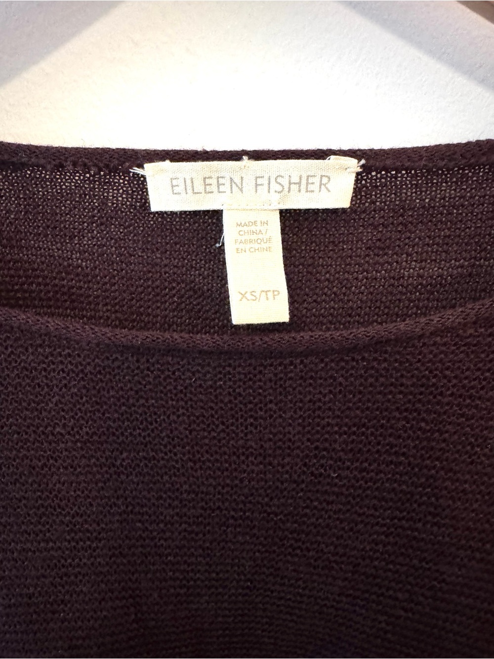 Eileen Fisher 100% Organic Linen Sweater Blackberry XS - Picture 2 of 4